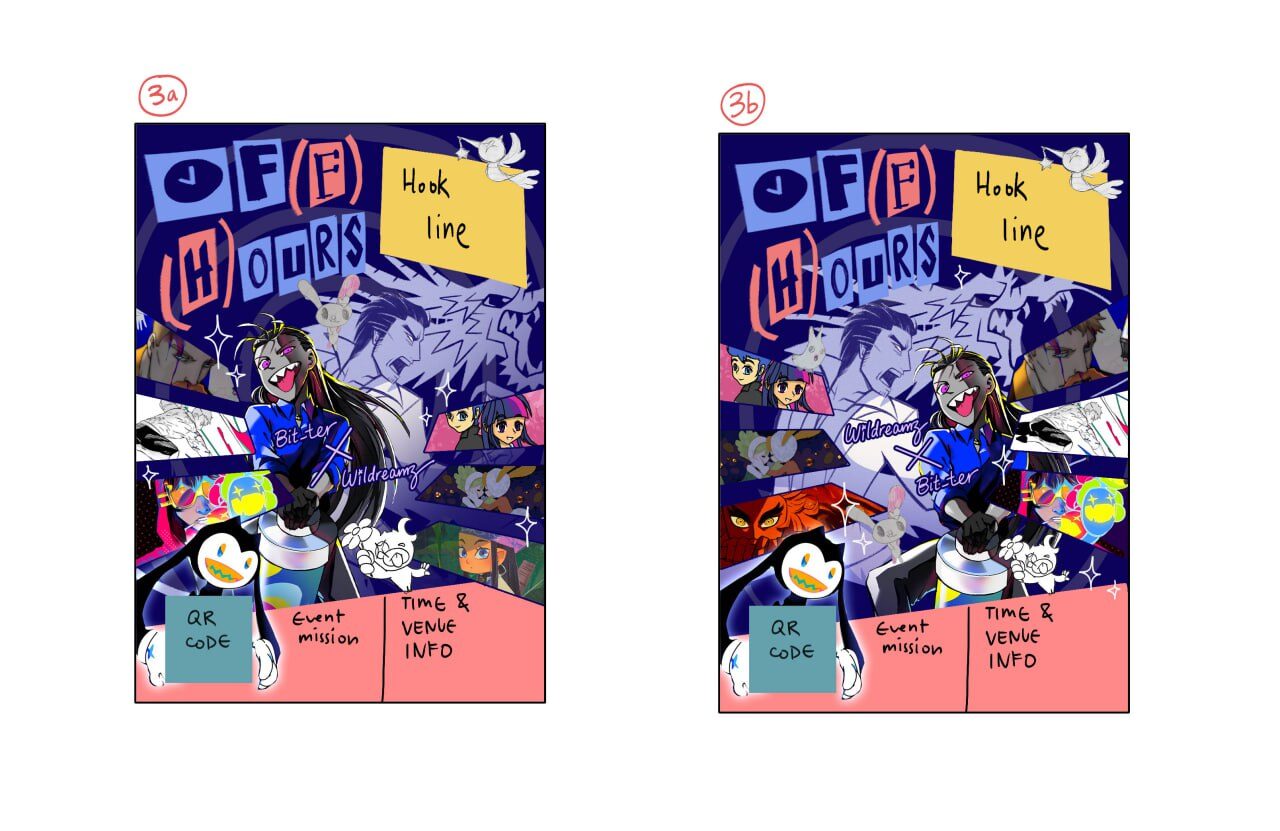 Off Hours / Of Ours exhibition poster concept