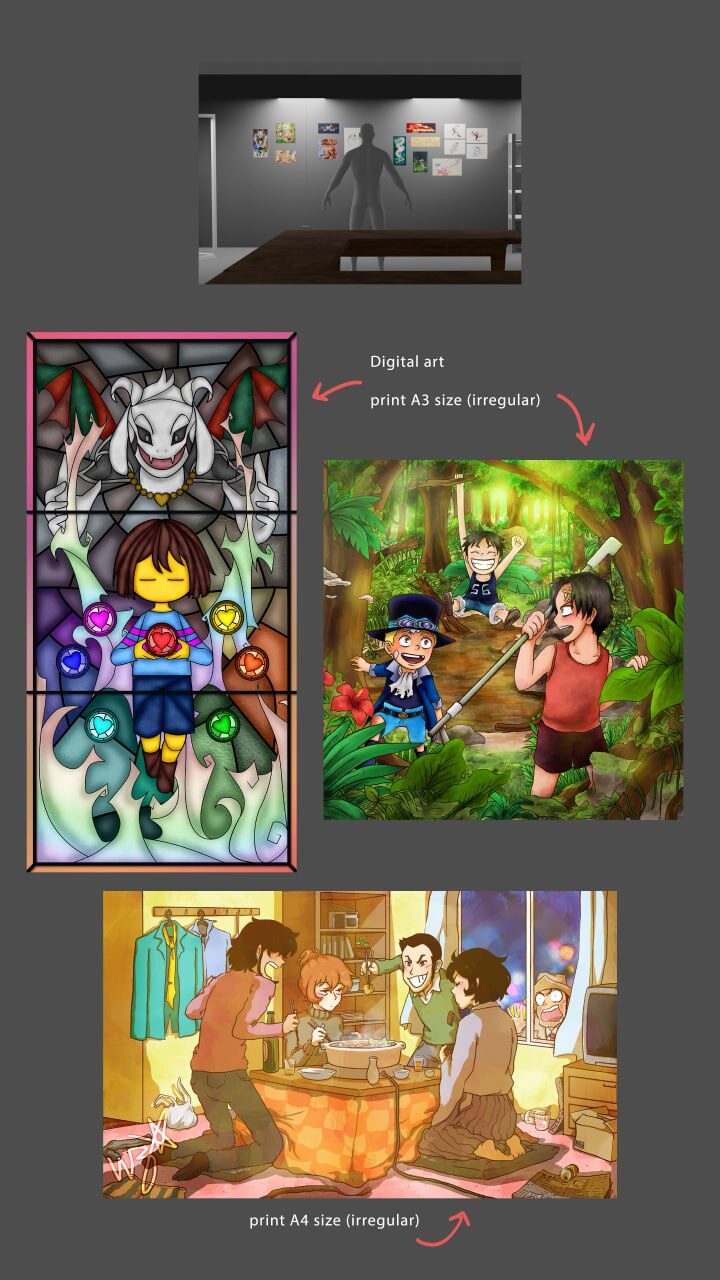 Prints - Undertale, One Piece fanart, slice-of-life
